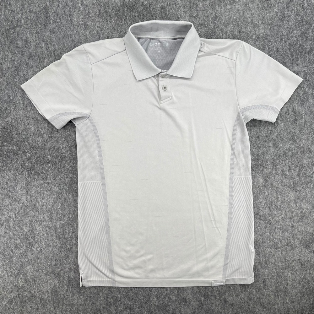 Legends Shirt Mens Medium Grey Performance Aviation Polo Golf Shirt Short Sleeve